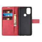 For OnePlus Nord N10 5G Retro Calf Pattern Buckle Horizontal Flip Leather Case with Holder & Card Slots & Wallet(Red) - 4