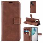 For OnePlus Nord N10 5G Retro Calf Pattern Buckle Horizontal Flip Leather Case with Holder & Card Slots & Wallet(Dark Brown) - 1