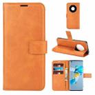 For Huawei Mate 40 Retro Calf Pattern Buckle Horizontal Flip Leather Case with Holder & Card Slots & Wallet(Yellow) - 1
