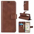 For Sharp Senior Retro Calf Pattern Buckle Horizontal Flip Leather Case with Holder & Card Slots & Wallet(Dark Brown) - 1