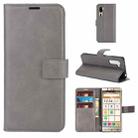 For Sharp Senior Retro Calf Pattern Buckle Horizontal Flip Leather Case with Holder & Card Slots & Wallet(Grey) - 1