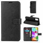 For Samsung Galaxy A41(EU Version) Retro Calf Pattern Buckle Horizontal Flip Leather Case with Holder & Card Slots & Wallet(Black) - 1