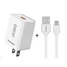 ENKAY Hat-Prince U036 18W 3A QC3.0 Fast Charging Power Adapter US Plug Portable Travel Charger With 3A 1m Micro USB Cable - 1