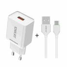 ENKAY Hat-Prince T033 18W 3A QC3.0 Fast Charging Power Adapter EU Plug Portable Travel Charger With 3A 1m Micro USB Cable - 1
