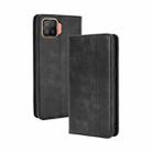 For OPPO F17 / A73 2020 Magnetic Buckle Retro Crazy Horse Texture Horizontal Flip Leather Case with Holder & Card Slots & Photo Frame(Black) - 1