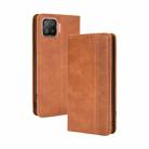 For OPPO F17 / A73 2020 Magnetic Buckle Retro Crazy Horse Texture Horizontal Flip Leather Case with Holder & Card Slots & Photo Frame(Brown) - 1