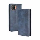 For OPPO F17 / A73 2020 Magnetic Buckle Retro Crazy Horse Texture Horizontal Flip Leather Case with Holder & Card Slots & Photo Frame(Blue) - 1