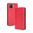 For OPPO F17 / A73 2020 Magnetic Buckle Retro Crazy Horse Texture Horizontal Flip Leather Case with Holder & Card Slots & Photo Frame(Red) - 1