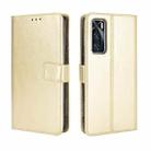 For vivo V20 SE/Y70 2020 Retro Crazy Horse Texture Horizontal Flip Leather Case , with Holder & Card Slots & Photo Frame(Gold) - 1