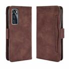 For vivo V20 SE/Y70 2020 Wallet Style Skin Feel Calf Pattern Leather Case ，with Separate Card Slot(Brown) - 1