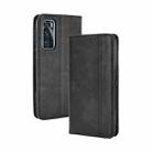 For vivo V20 SE/Y70 2020 Magnetic Buckle Retro Crazy Horse Texture Horizontal Flip Leather Case  , with Holder & Card Slots & Photo Frame(Black) - 1