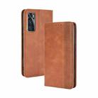 For vivo V20 SE/Y70 2020 Magnetic Buckle Retro Crazy Horse Texture Horizontal Flip Leather Case  , with Holder & Card Slots & Photo Frame(Brown) - 1