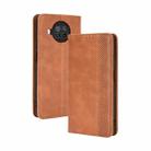For Xiaomi Mi 10T Lite 5G / Redmi Note 9 Pro 5G Magnetic Buckle Retro Crazy Horse Texture Horizontal Flip Leather Case  , with Holder & Card Slots & Photo Frame(Brown) - 1