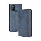 For OPPO Realme C17/ Realme 7i Magnetic Buckle Retro Crazy Horse Texture Horizontal Flip Leather Case with Holder & Card Slots & Photo Frame(Blue) - 1