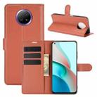 For Xiaomi Redmi Note 9 5G Litchi Texture Horizontal Flip Protective Case with Holder & Card Slots & Wallet(Brown) - 1