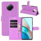 For Xiaomi Redmi Note 9 5G Litchi Texture Horizontal Flip Protective Case with Holder & Card Slots & Wallet(Purple) - 1