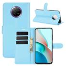For Xiaomi Redmi Note 9 5G Litchi Texture Horizontal Flip Protective Case with Holder & Card Slots & Wallet(Blue) - 1