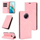 For Xiaomi Redmi Note 9 5G China Version Retro-skin Business Magnetic Suction Leather Case with Holder & Card Slots & Wallet(Pink) - 1