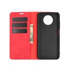 For Xiaomi Redmi Note 9 5G China Version Retro-skin Business Magnetic Suction Leather Case with Holder & Card Slots & Wallet(Red) - 4