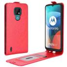 For Motorola Moto E7 R64 Texture Single Vertical Flip Leather Protective Case with Card Slots & Photo Frame(Red) - 1