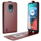 For Motorola Moto E7 R64 Texture Single Vertical Flip Leather Protective Case with Card Slots & Photo Frame(Brown) - 1