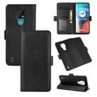 For Motorola Moto E7 Dual-side Magnetic Buckle Horizontal Flip Leather Case with Holder & Card Slots & Wallet(Black) - 1