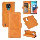 For Motorola Moto E7 Dual-side Magnetic Buckle Horizontal Flip Leather Case with Holder & Card Slots & Wallet(Yellow) - 1