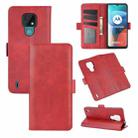 For Motorola Moto E7 Dual-side Magnetic Buckle Horizontal Flip Leather Case with Holder & Card Slots & Wallet(Red) - 1