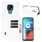 For Motorola Moto E7 Litchi Texture Horizontal Flip Protective Case with Holder & Card Slots & Wallet(White) - 1