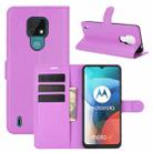 For Motorola Moto E7 Litchi Texture Horizontal Flip Protective Case with Holder & Card Slots & Wallet(Purple) - 1