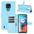 For Motorola Moto E7 Litchi Texture Horizontal Flip Protective Case with Holder & Card Slots & Wallet(Blue) - 1