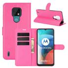 For Motorola Moto E7 Litchi Texture Horizontal Flip Protective Case with Holder & Card Slots & Wallet(Rose red) - 1