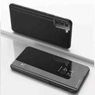 For Samsung Galaxy S21 5G Plated Mirror Horizontal Flip Leather Case with Holder(Black) - 1