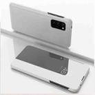 For Samsung Galaxy S21 Ultra 5G Plated Mirror Horizontal Flip Leather Case with Holder(Silver) - 1