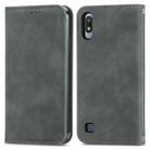 For Samsung Galaxy A10 Retro Skin Feel Business Magnetic Horizontal Flip Leather Case with Holder & Card Slots & Wallet & Photo Frame(Grey) - 1