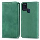 For Samsung Galaxy A21s (EU) Retro Skin Feel Business Magnetic Horizontal Flip Leather Case with Holder & Card Slots & Wallet & Photo Frame(Green) - 1