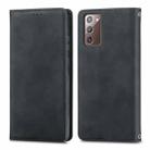 For Samsung Galaxy Note20 Retro Skin Feel Business Magnetic Horizontal Flip Leather Case with Holder & Card Slots & Wallet & Photo Frame(Black) - 1