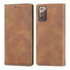 For Samsung Galaxy Note20 Retro Skin Feel Business Magnetic Horizontal Flip Leather Case with Holder & Card Slots & Wallet & Photo Frame(Brown) - 1