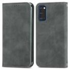 For Samsung Galaxy S20 Retro Skin Feel Business Magnetic Horizontal Flip Leather Case with Holder & Card Slots & Wallet & Photo Frame(Grey) - 1