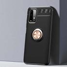 For Xiaomi Poco M3/Redmi Note9 4G Metal Ring Holder 360 Degree Rotating TPU Case(Black+Rose Gold) - 1