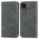 For Xiaomi Redmi 9A Retro Skin Feel Business Magnetic Horizontal Flip Leather Case With Holder & Card Slots & Wallet & Photo Frame(Gray) - 1