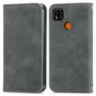 For Xiaomi Redmi 9C Retro Skin Feel Business Magnetic Horizontal Flip Leather Case With Holder & Card Slots & Wallet & Photo Frame(Gray) - 1