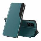 For Samsung Galaxy A52 5G / 4G Side Display  Shockproof Horizontal Flip Leather Case with Holder(Green) - 1