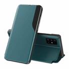For Samsung Galaxy A72 5G / 4G Side Display  Shockproof Horizontal Flip Leather Case with Holder(Green) - 1