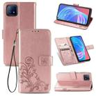 Four-leaf Clasp Embossed Buckle Mobile Phone Protection Leather Case with Lanyard & Card Slot & Wallet & Bracket Function For OPPO A72 5G(Rose Gold) - 1