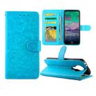 For Nokia 3.4 Crazy Horse Texture Leather Horizontal Flip Protective Case with Holder & Card Slots & Wallet & Photo Frame(baby Blue) - 1