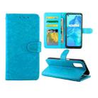 For OPPO Realme V5 5G/Realme 7 5G Crazy Horse Texture Leather Horizontal Flip Protective Case with Holder & Card Slots & Wallet & Photo Frame(baby Blue) - 1