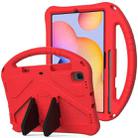 For Galaxy Tab S6 Lite P610/P615 EVA Flat Anti Falling Protective Case Shell with Holder(Red) - 1