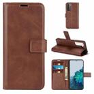 For Samsung Galaxy S21+ 5G Retro Calf Pattern Buckle Horizontal Flip Leather Case with Holder & Card Slots & Wallet (Dark Brown) - 1