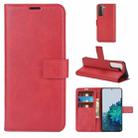 For Samsung Galaxy S21+ 5G Retro Calf Pattern Buckle Horizontal Flip Leather Case with Holder & Card Slots & Wallet (Red) - 1